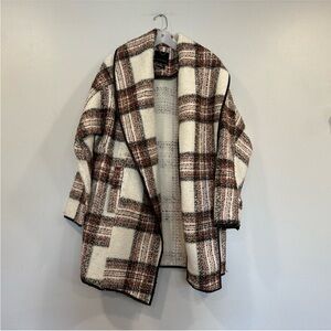 Mercer & Madison Plaid Cowl Coat XL